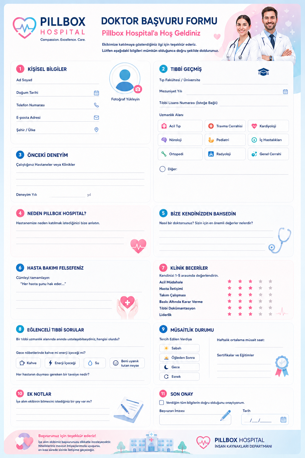 Pillbox Hospital doctor application form